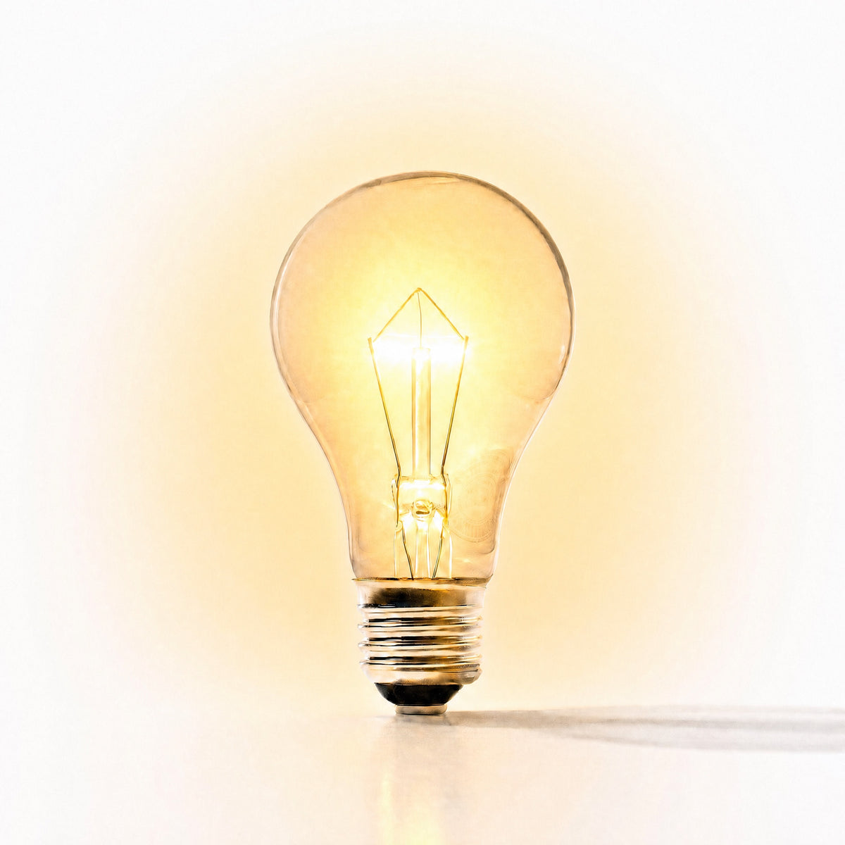Longwave No. 1 — 60W clear glass incandescent bulb, lit
