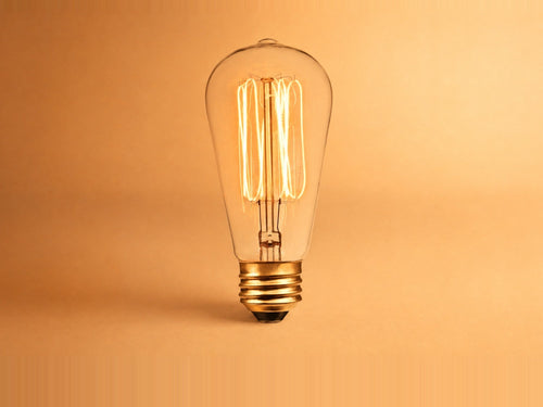 No. 2 — 40W incandescent bulb, lit, on warm orange