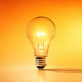Longwave No. 2 — 40W incandescent bulb, lit, on warm orange