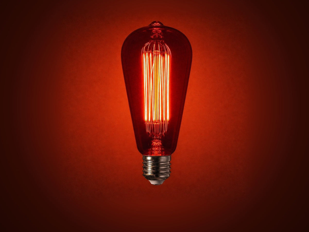 No. 3 — 25W deep amber incandescent bulb, lit